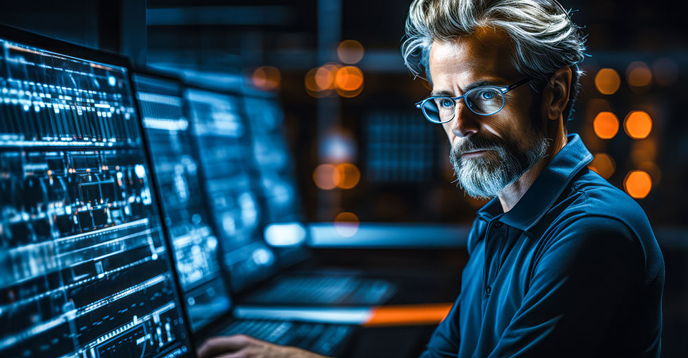 Linux system administrator reviewing security vulnerabilities and patch management on enterprise servers.
